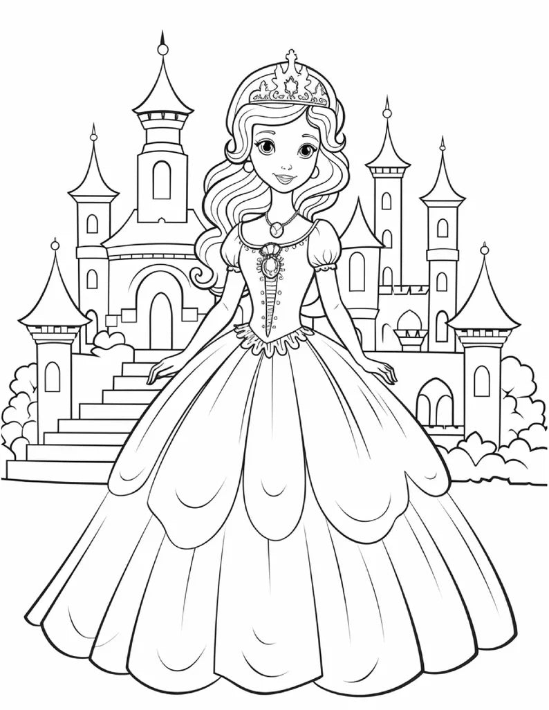 ✨ 100 Cute Princess Coloring Pages (Printable PDF)