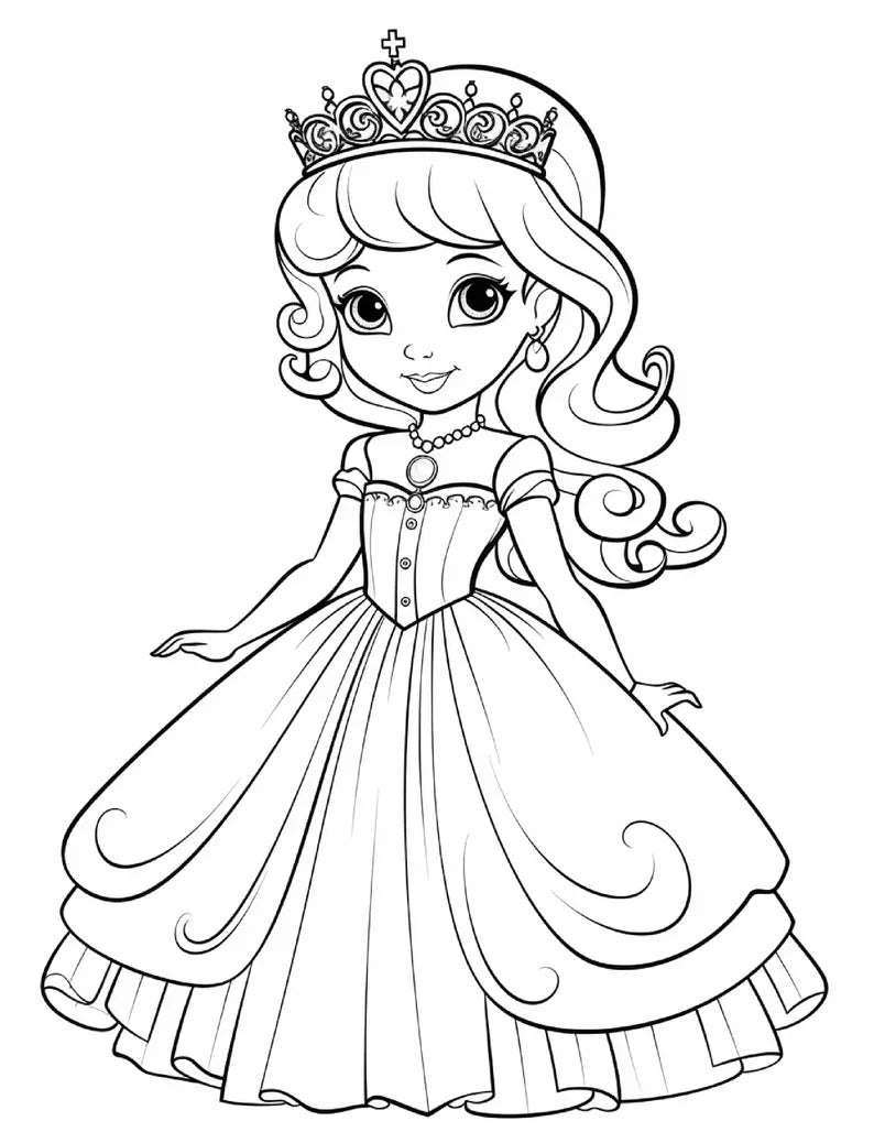 ✨ 100 Cute Princess Coloring Pages (Printable PDF)