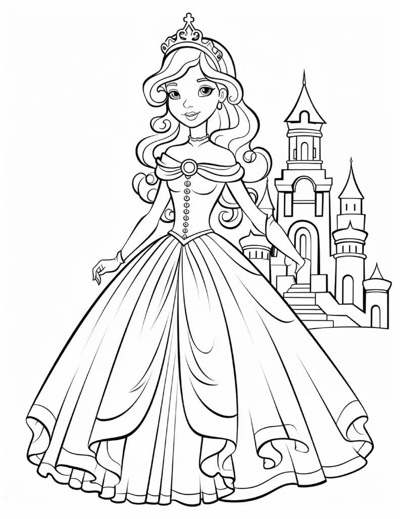 ✨ 100 Cute Princess Coloring Pages (Printable PDF)