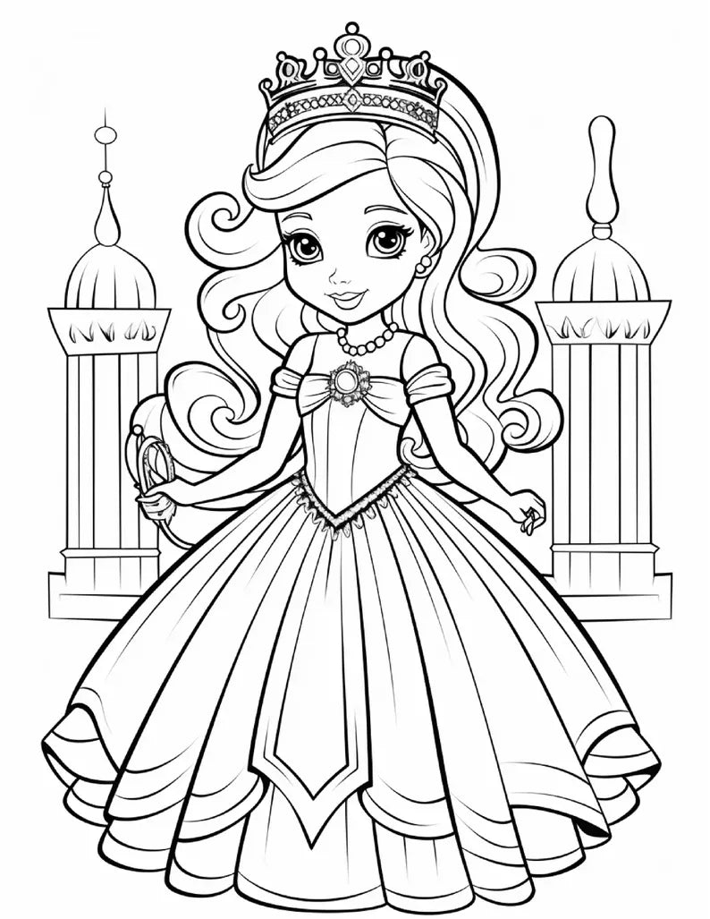 ✨ 100 Cute Princess Coloring Pages (Printable PDF)