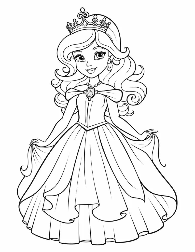✨ 100 Cute Princess Coloring Pages (Printable PDF)
