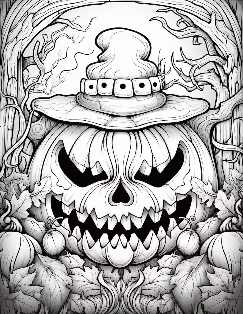 🎃 100 Halloween Coloring Pages (Printable PDF)