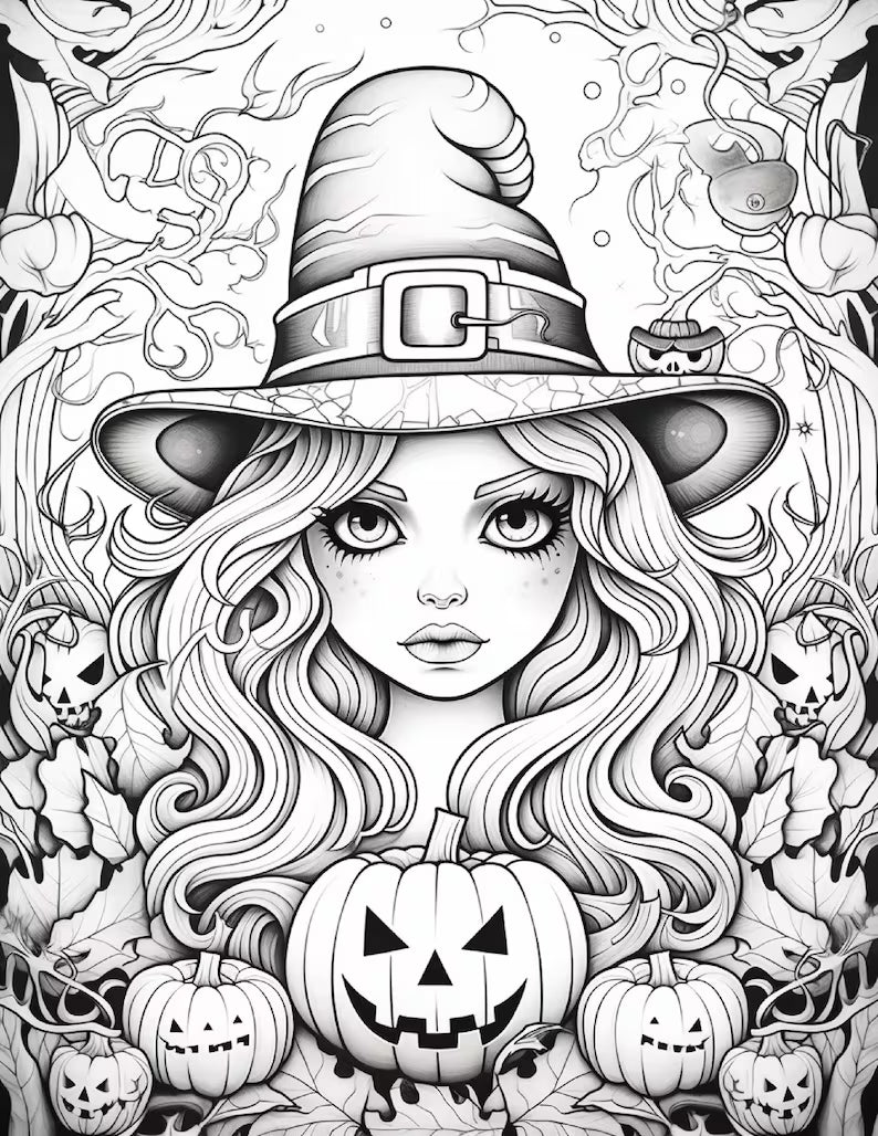 🎃 100 Halloween Coloring Pages (Printable PDF)