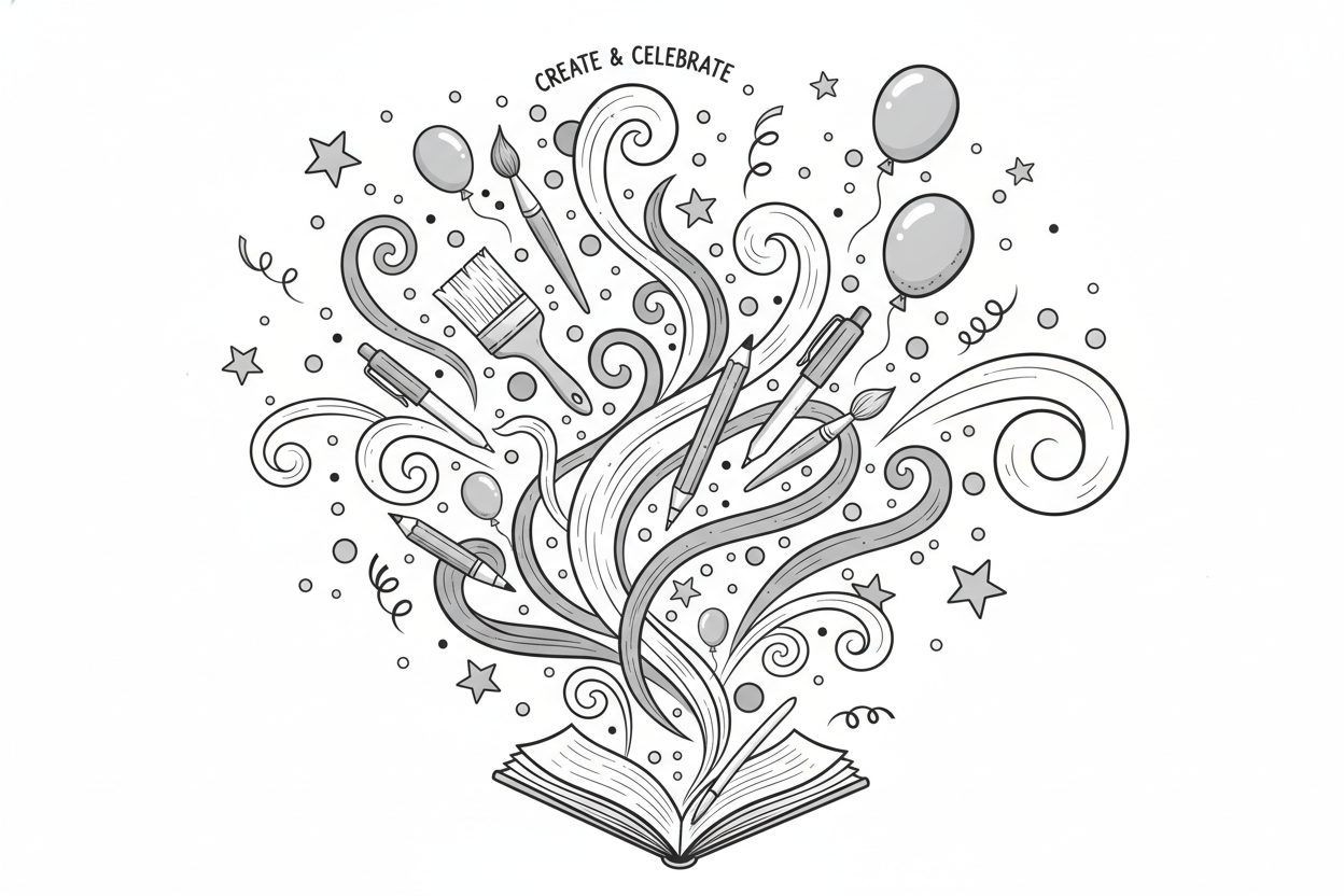 Spark imagination — color, create, celebrate! WITHOUT COLOR 